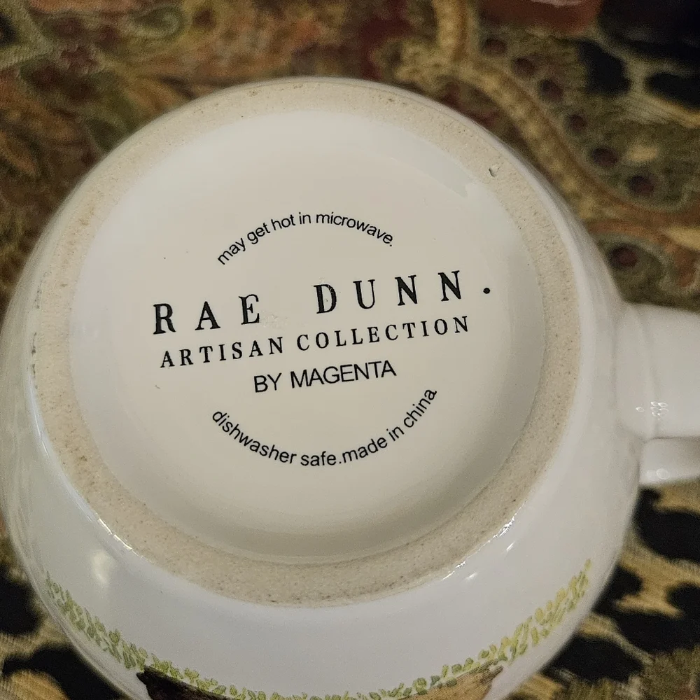Rae Dunn By Magenta Happy Easter Flag Banner Bunny Rabbits Coffee Mug